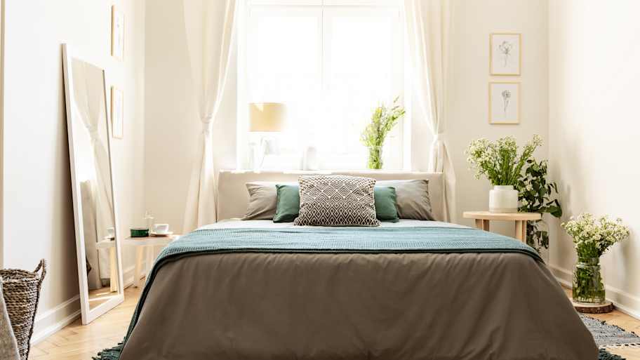 A bright large bedroom