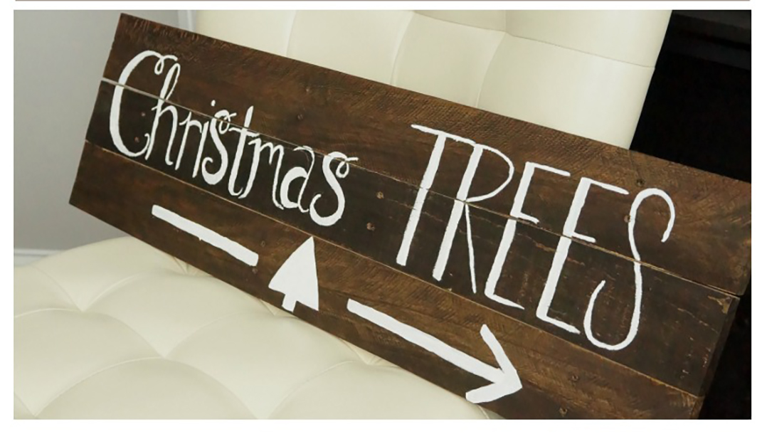 christmas trees sign from pallet