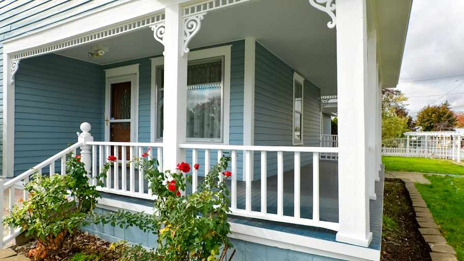 A house with a wraparound porch