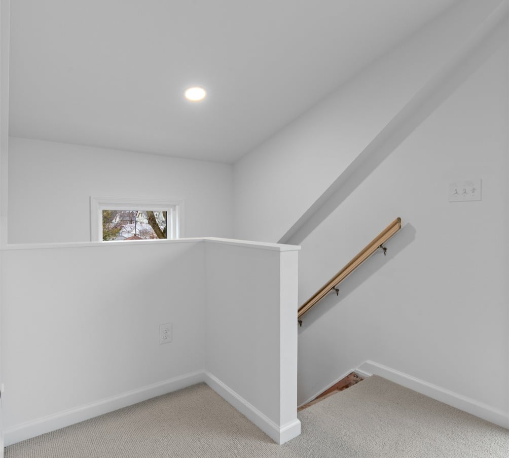 painted room with stairs