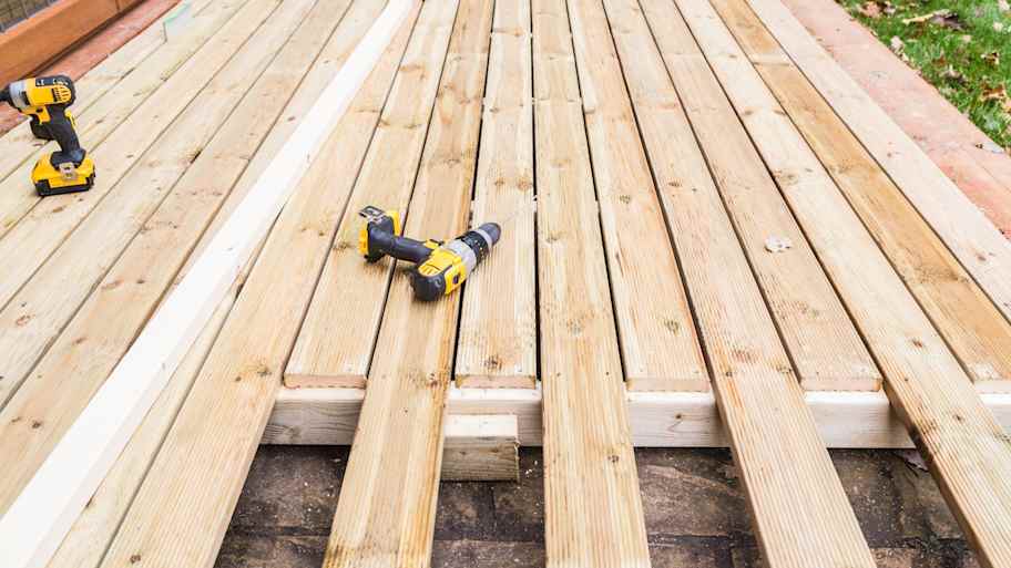 A new wooden deck