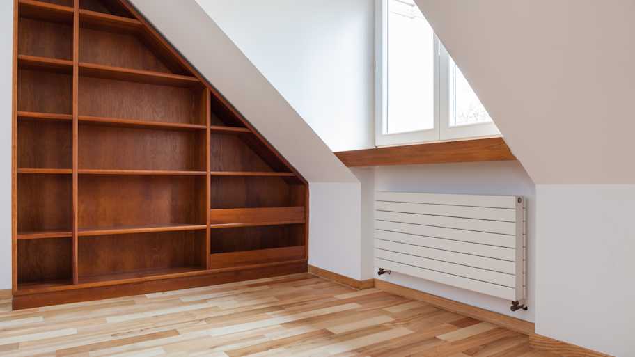 Empty closet in the attic