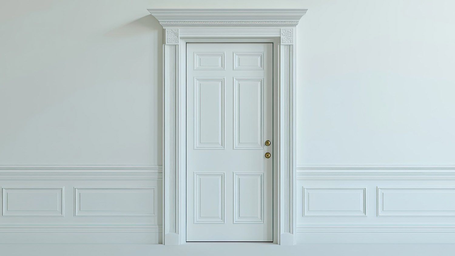 A 6-panel slab wood door 