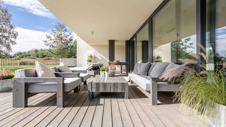 Terrace with garden furniture