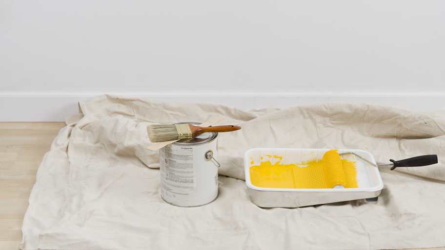 Worker tools rollers and brushes for painting