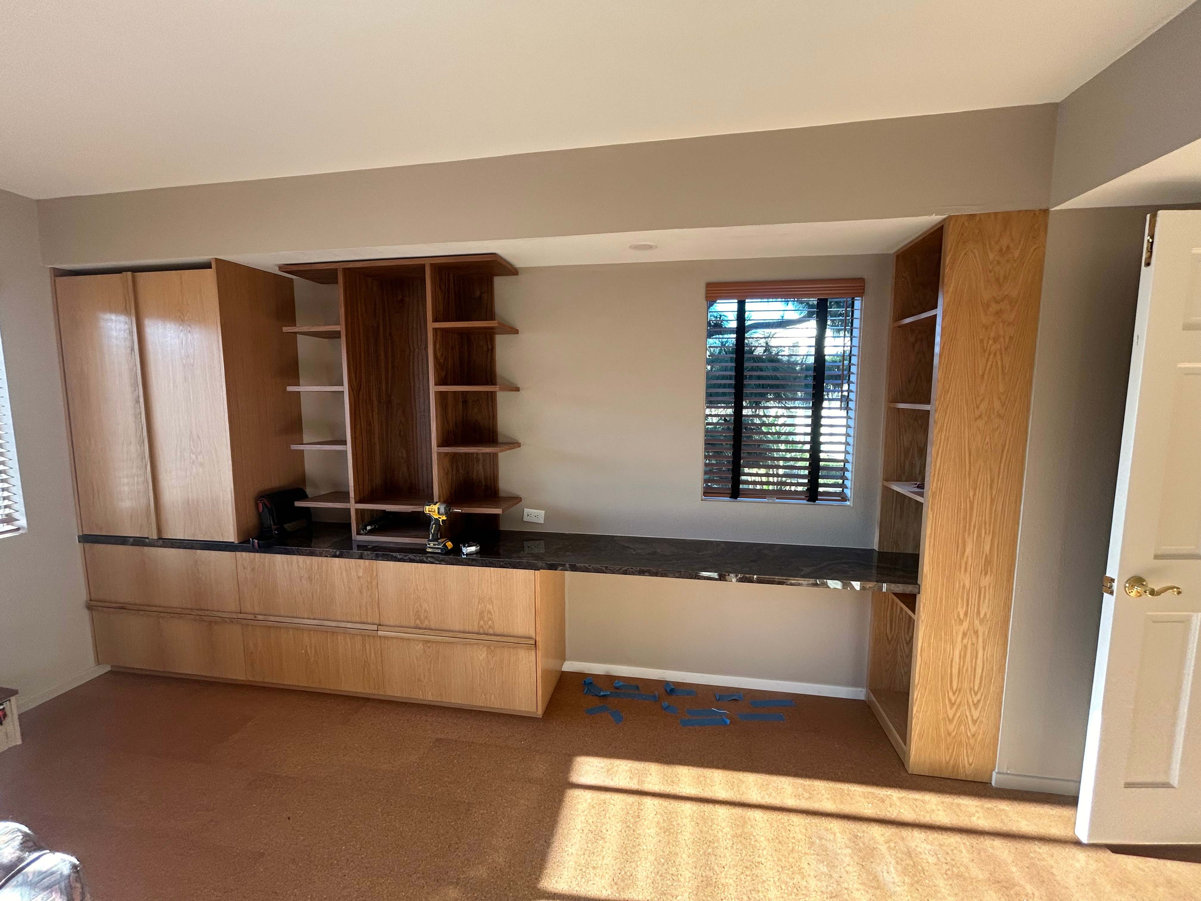 Bare wood office cabinets 