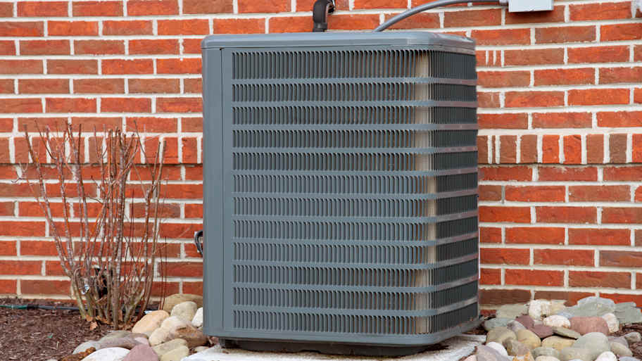Heat pump outside home