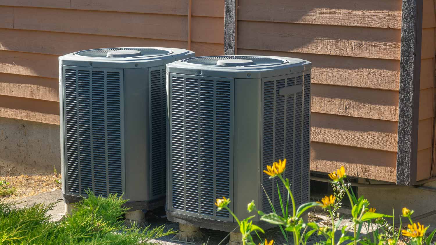 Air conditioning units outside