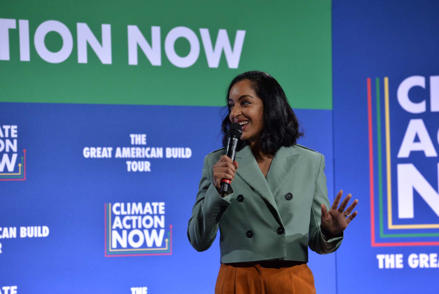 Woman speaking at convention