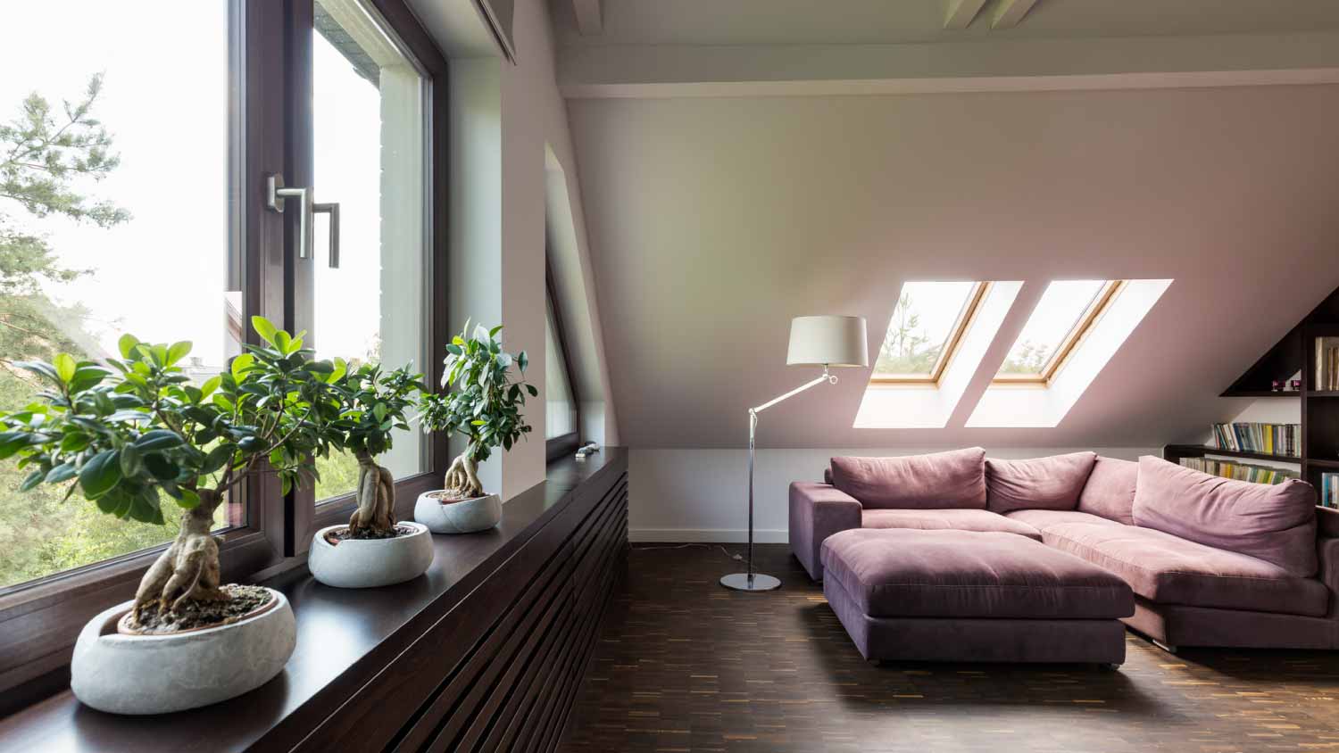 Attic lounge room with couch