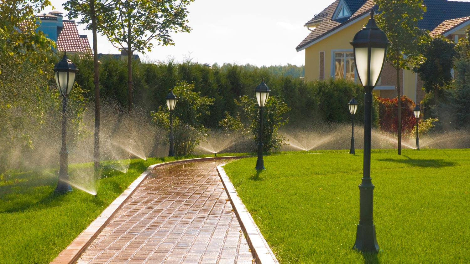 Automatic watering system in garden