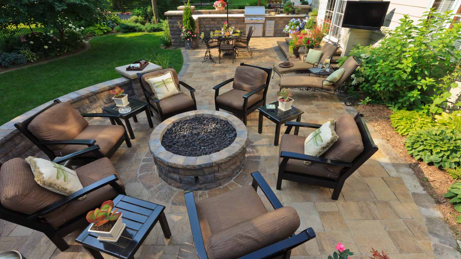 Backyard garden and patio