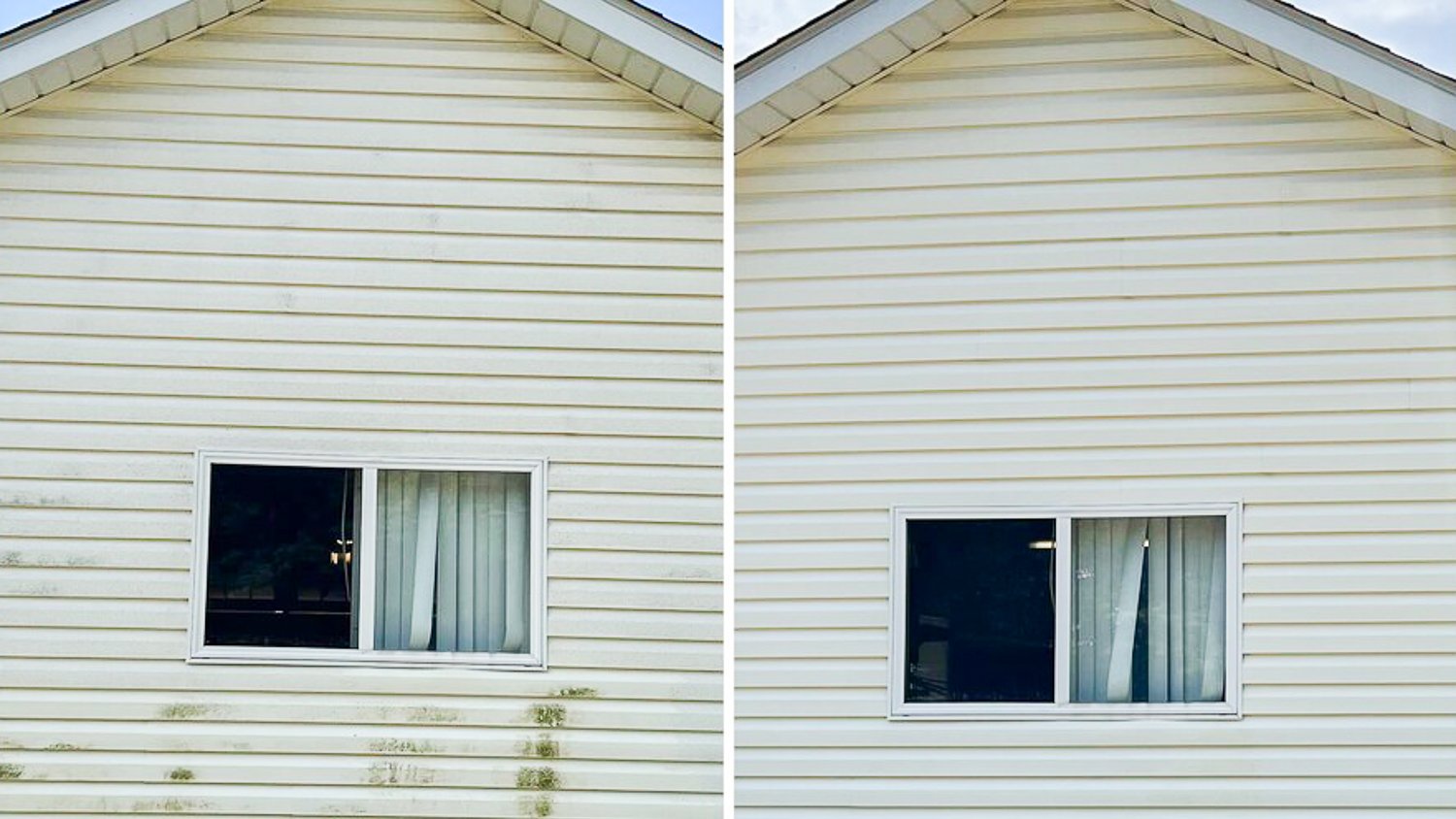 Before and after of house siding