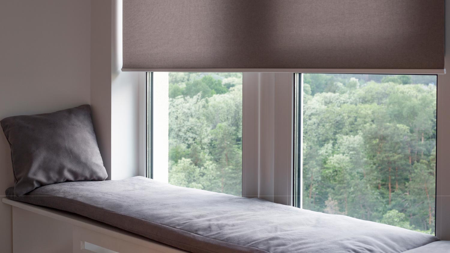 Beige roller blinds