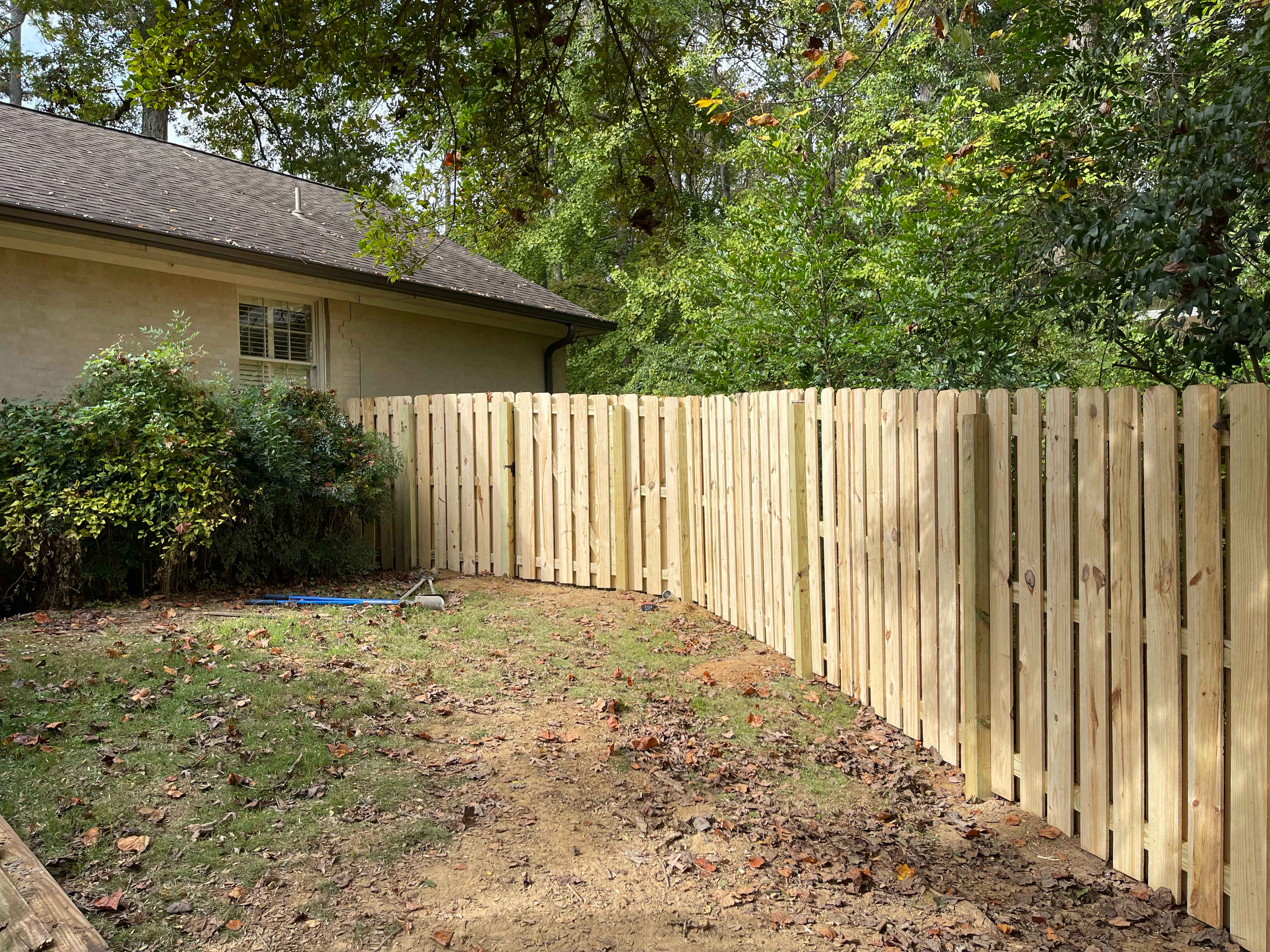 wooden picket fence