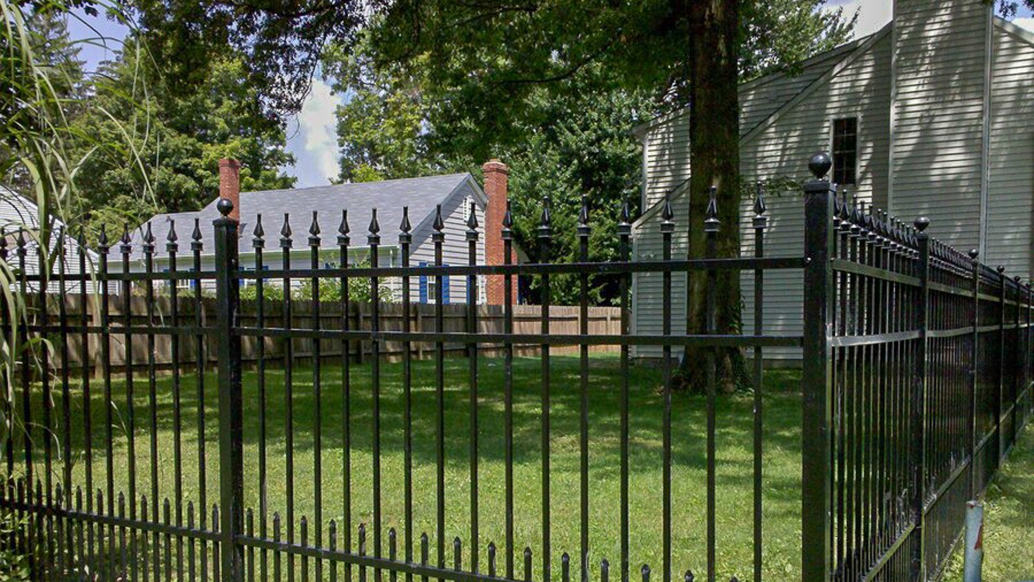 Black metal fence