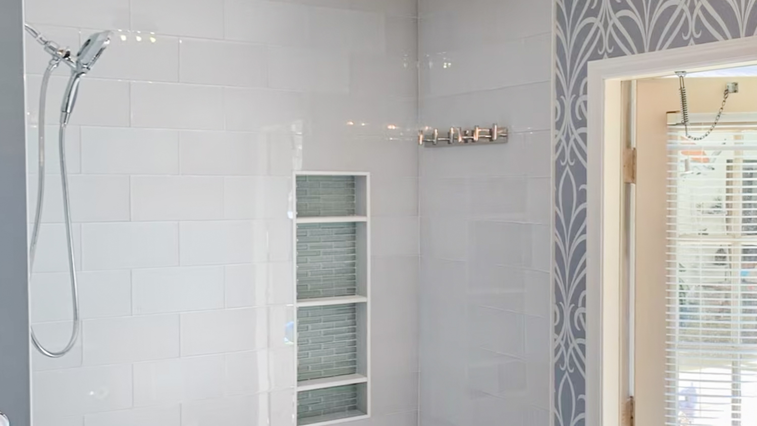 Blue master bathroom