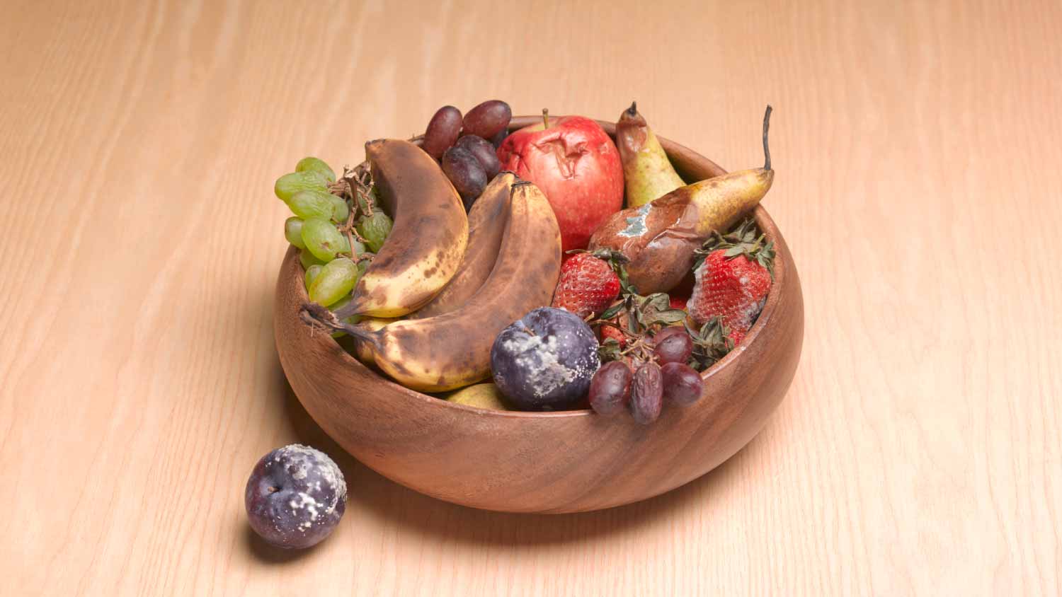 Bowl of rotting fruit