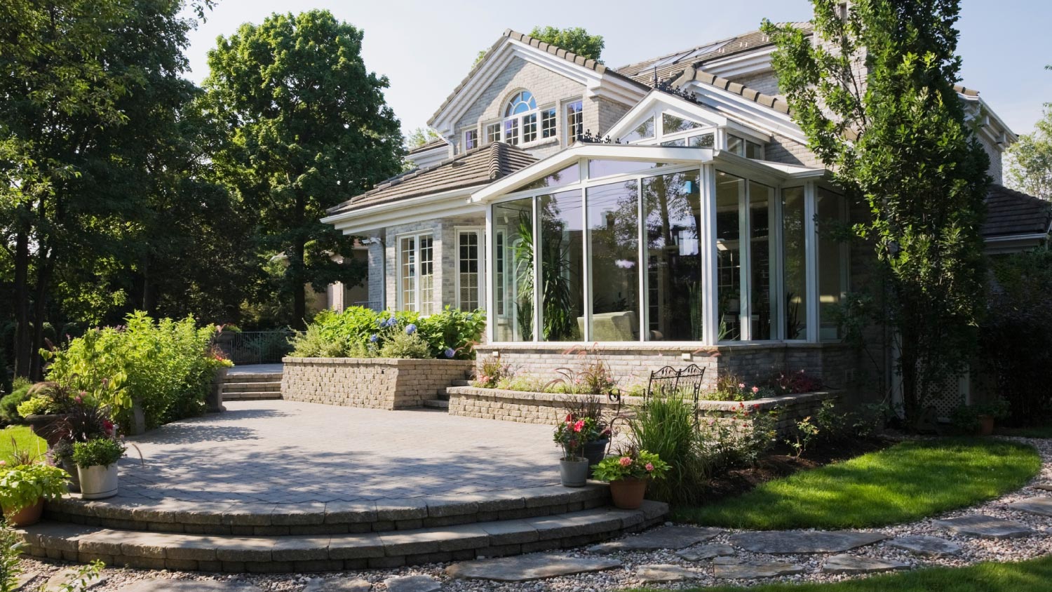 Brick and stone cottage style home