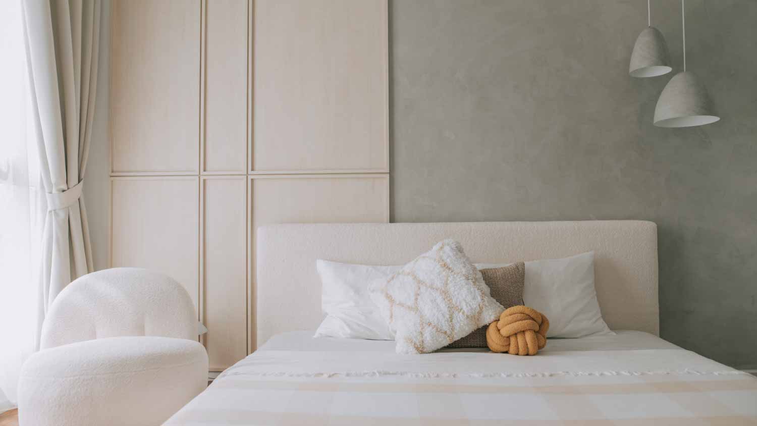 Brightly bedroom beside window