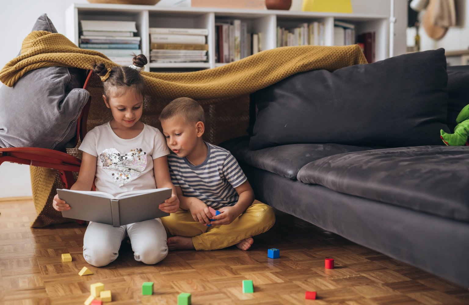 kids reading a book