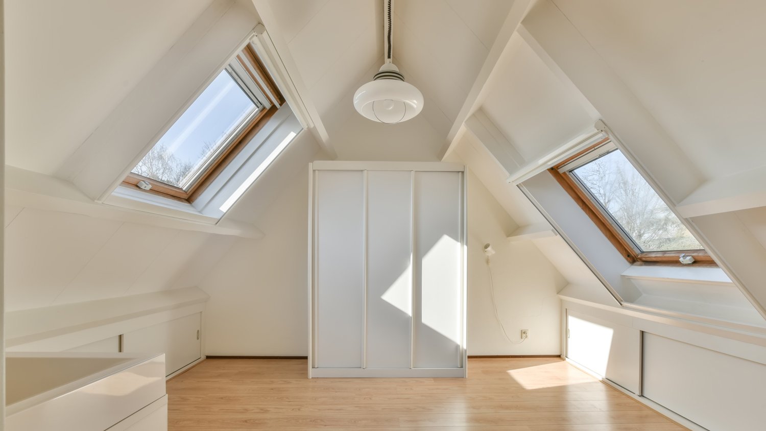 Interior of attic room in apartment