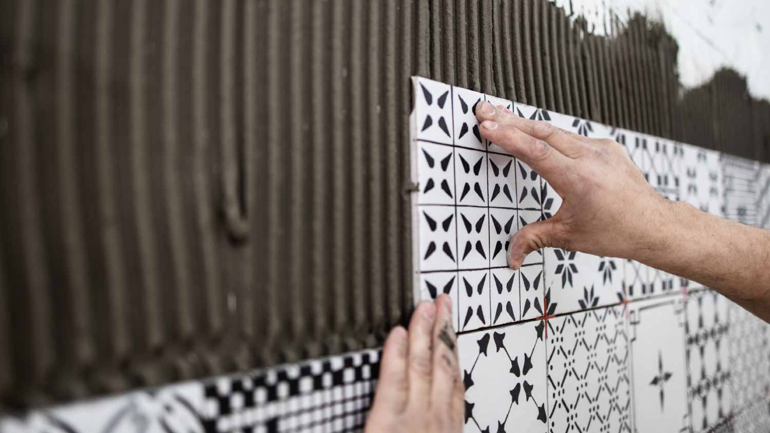 Ceramic tiles on a wall