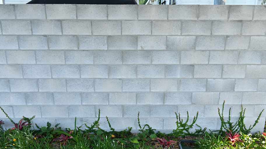 Cinder block wall