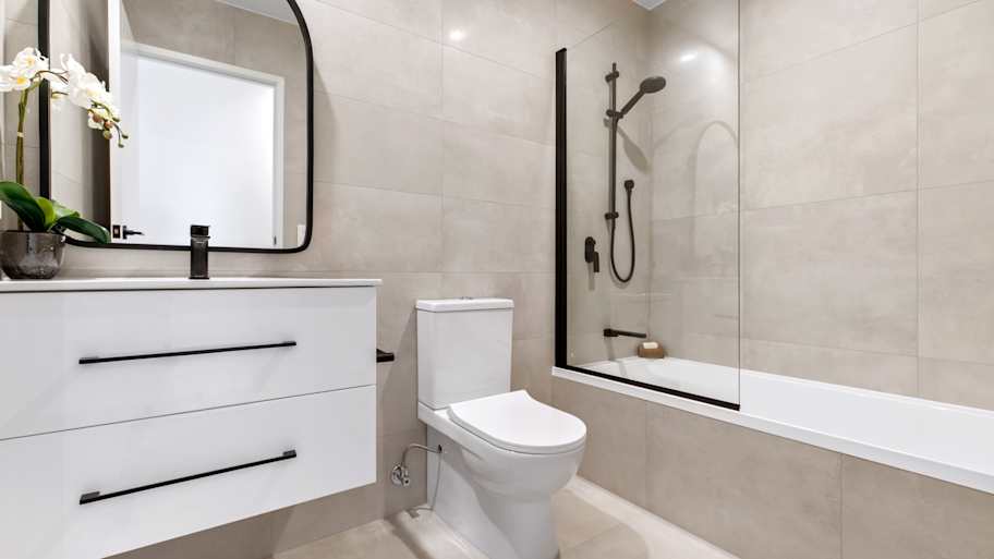 Clean white and minimal bathroom