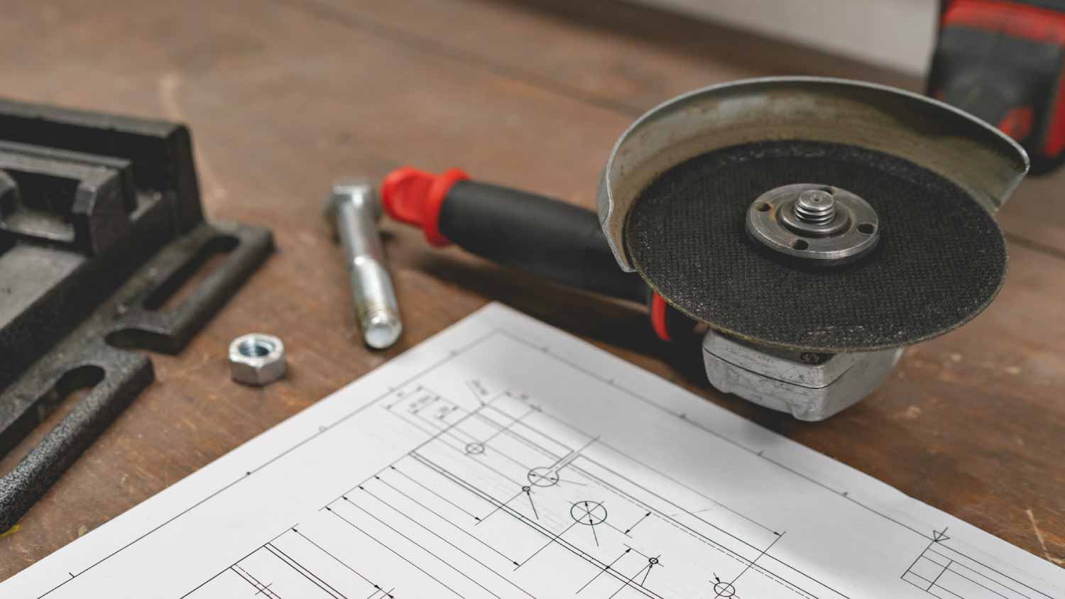 Close-up of tools in the workshop