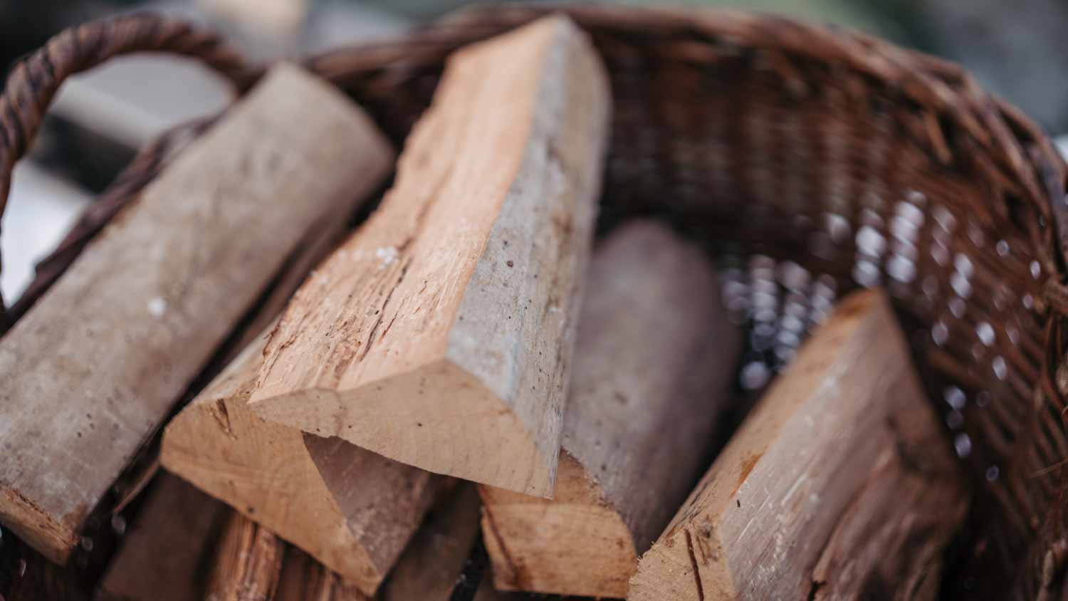 Close up of wooden logs