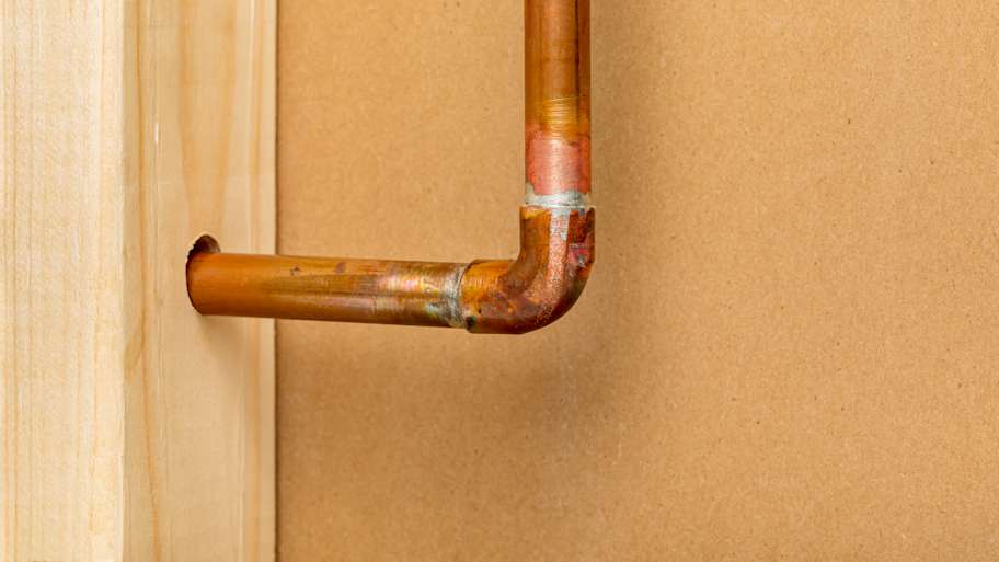 Copper water plumbing pipe