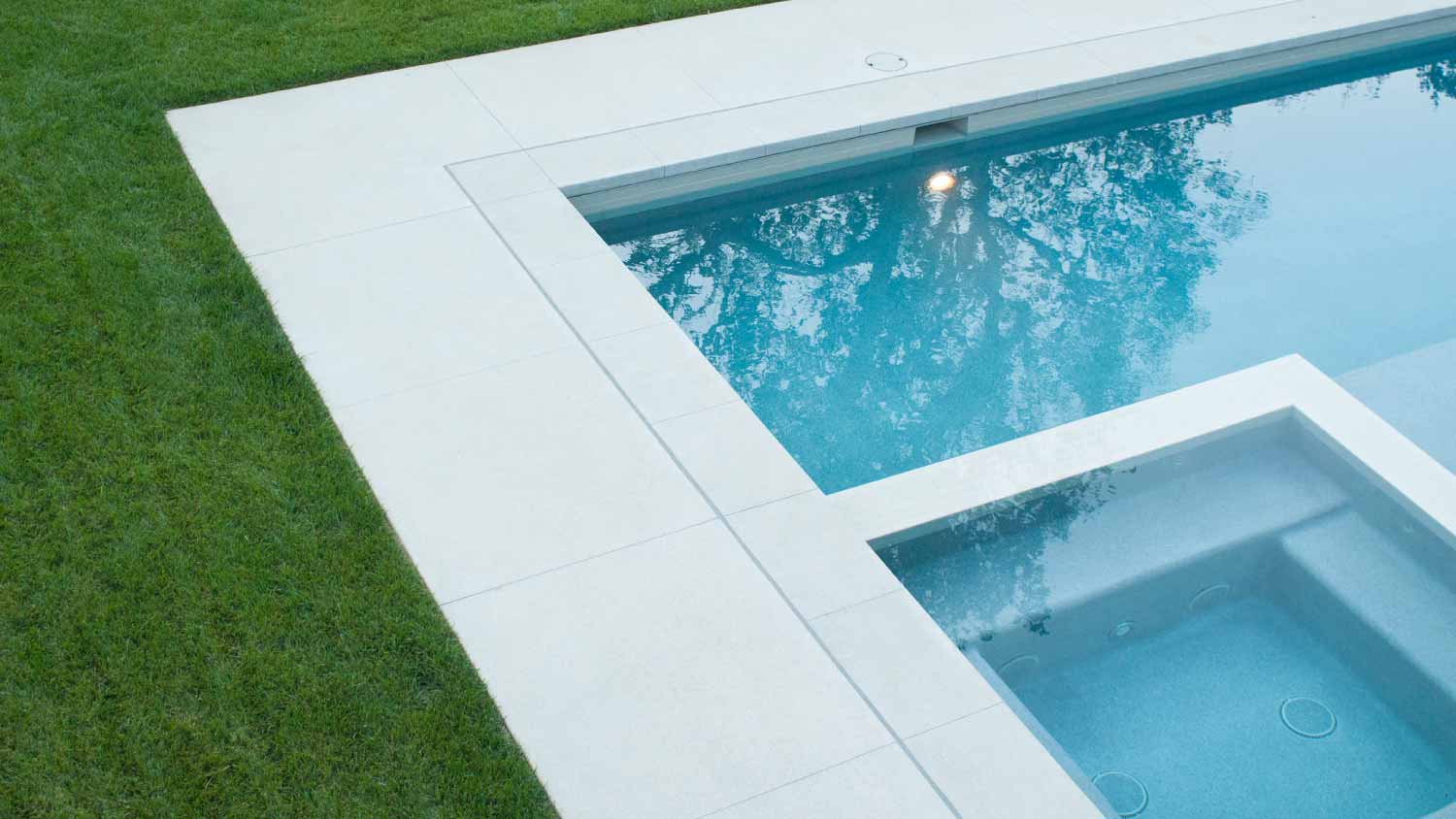 Corner of modern swimming pool