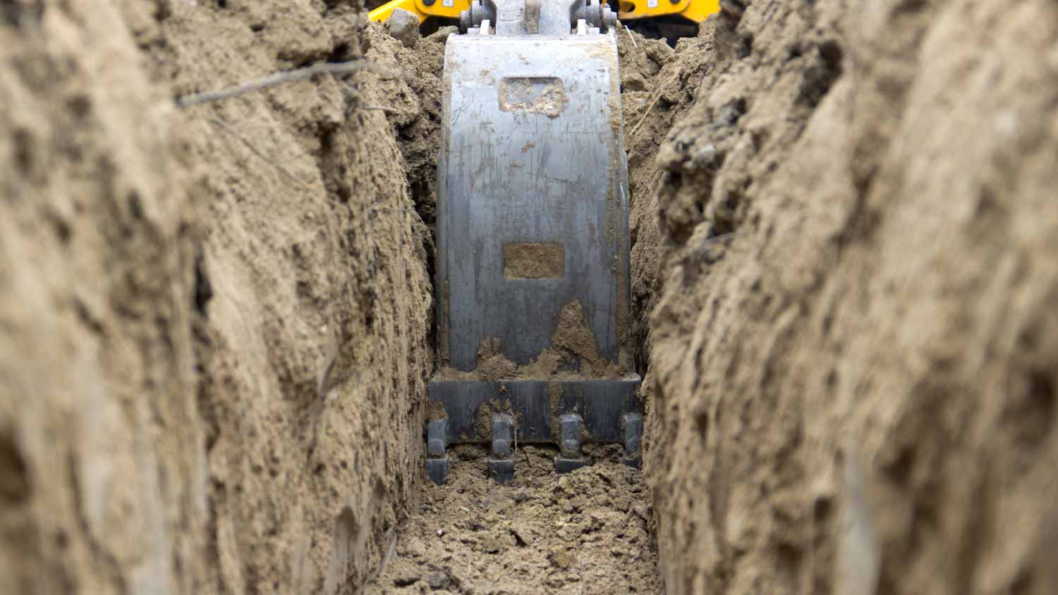 Digging power line trench