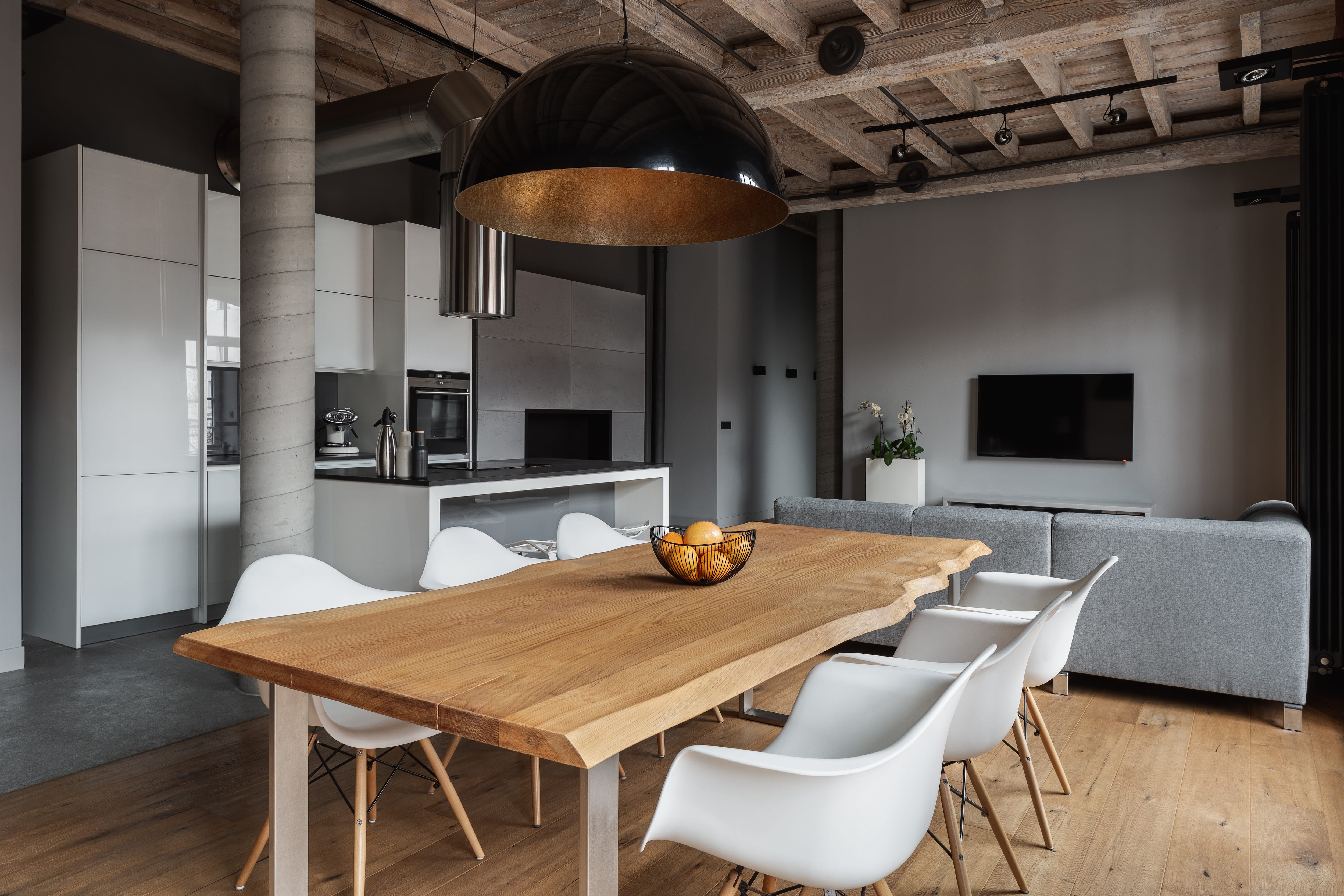 modern industrial dining room pendant