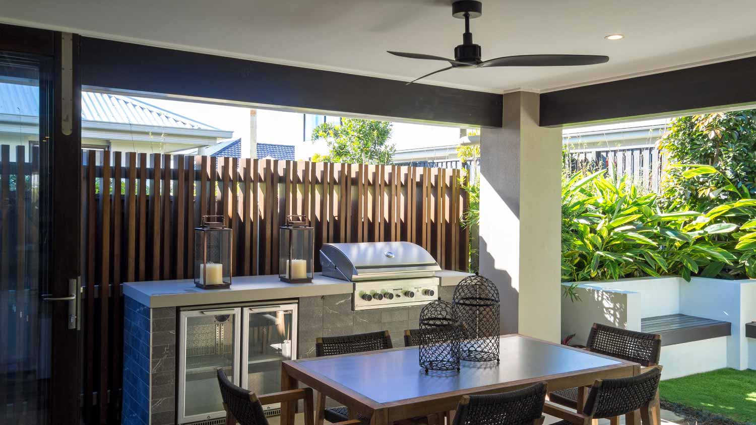 Dining room table and open kitchen 