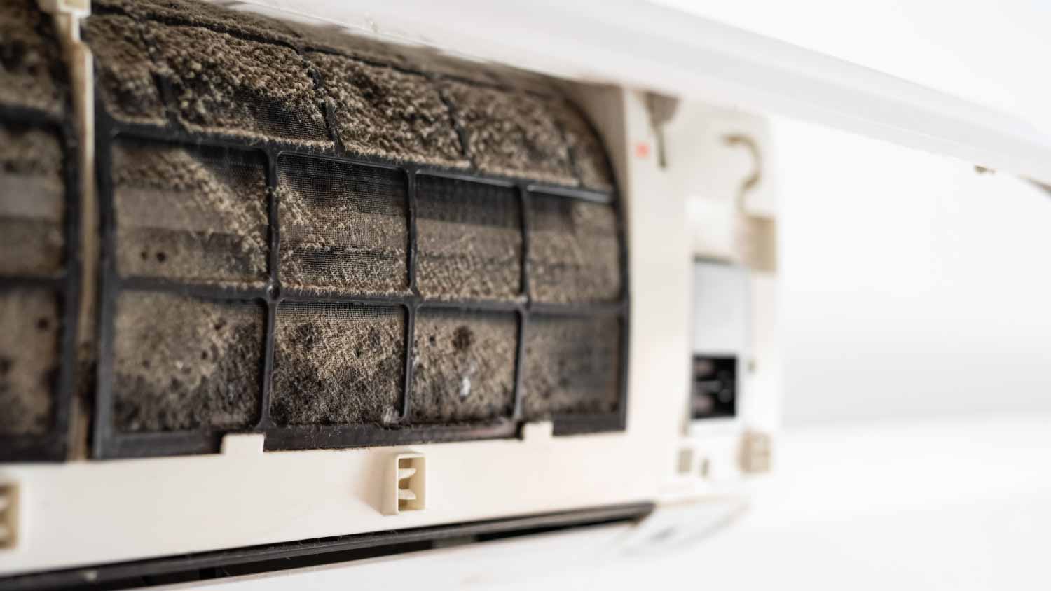 Dirty in dust and mold AC