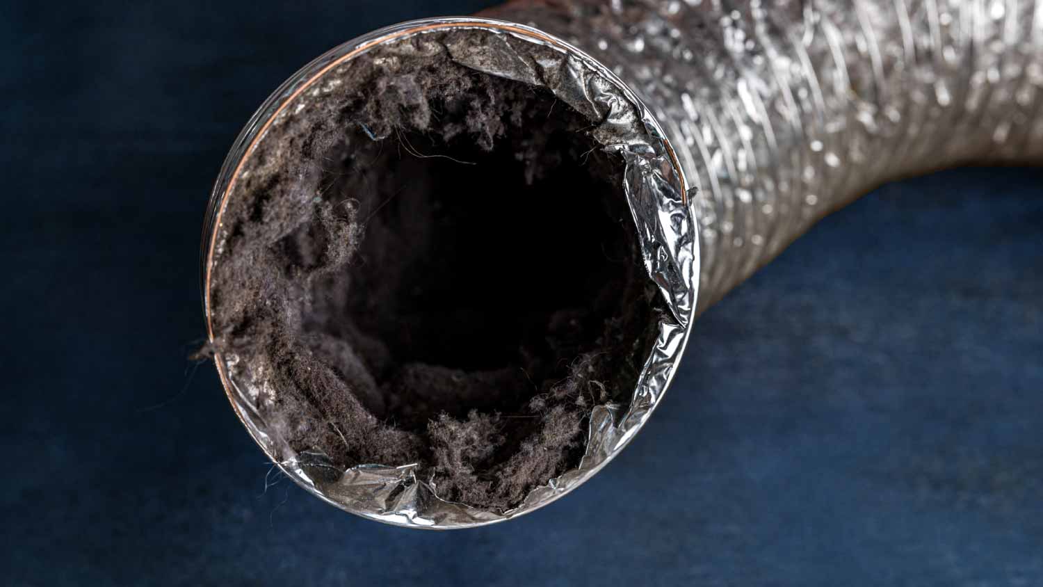 Dirty flexible aluminum dryer vent