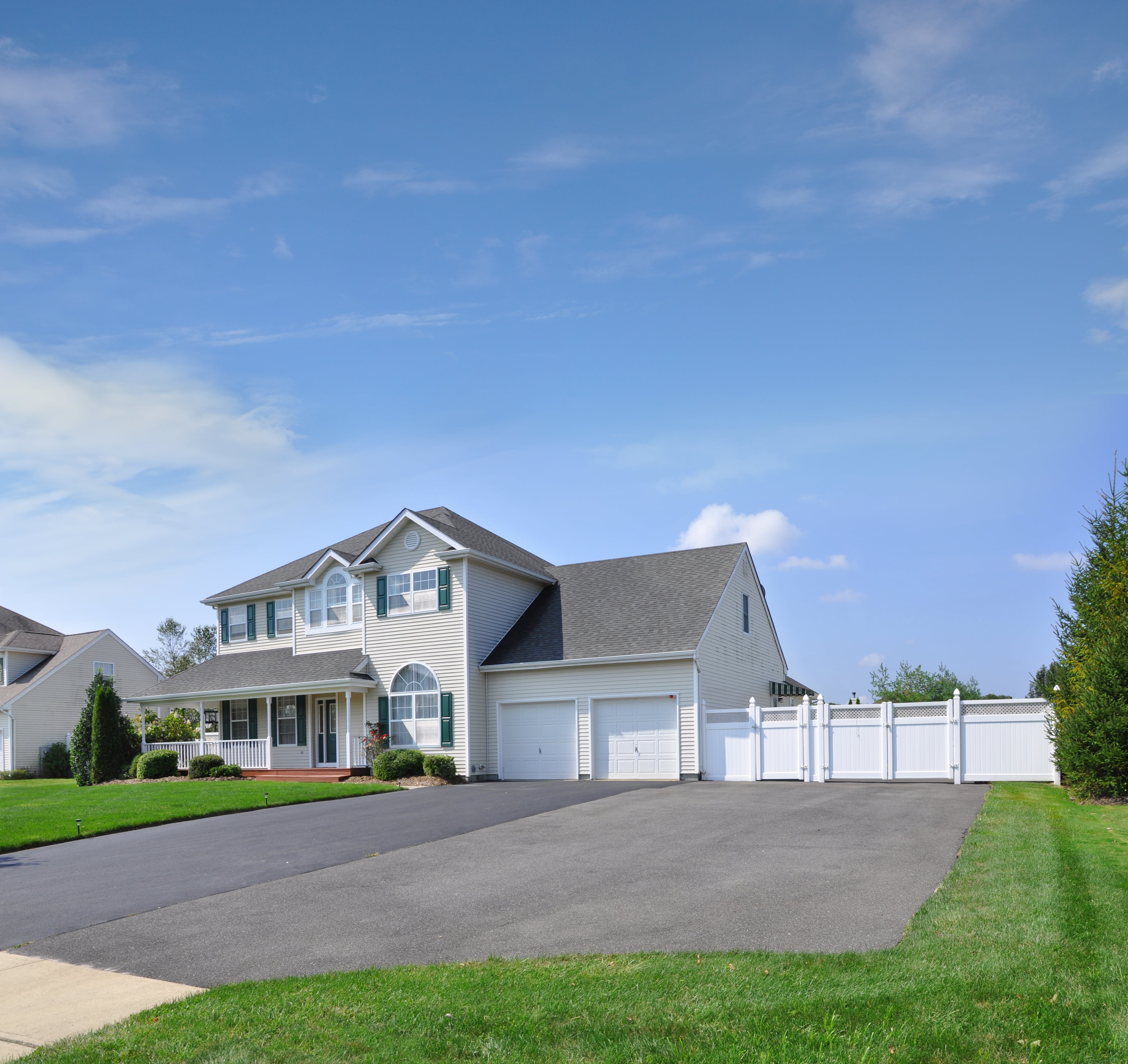 Turnaround in driveway in front of new home