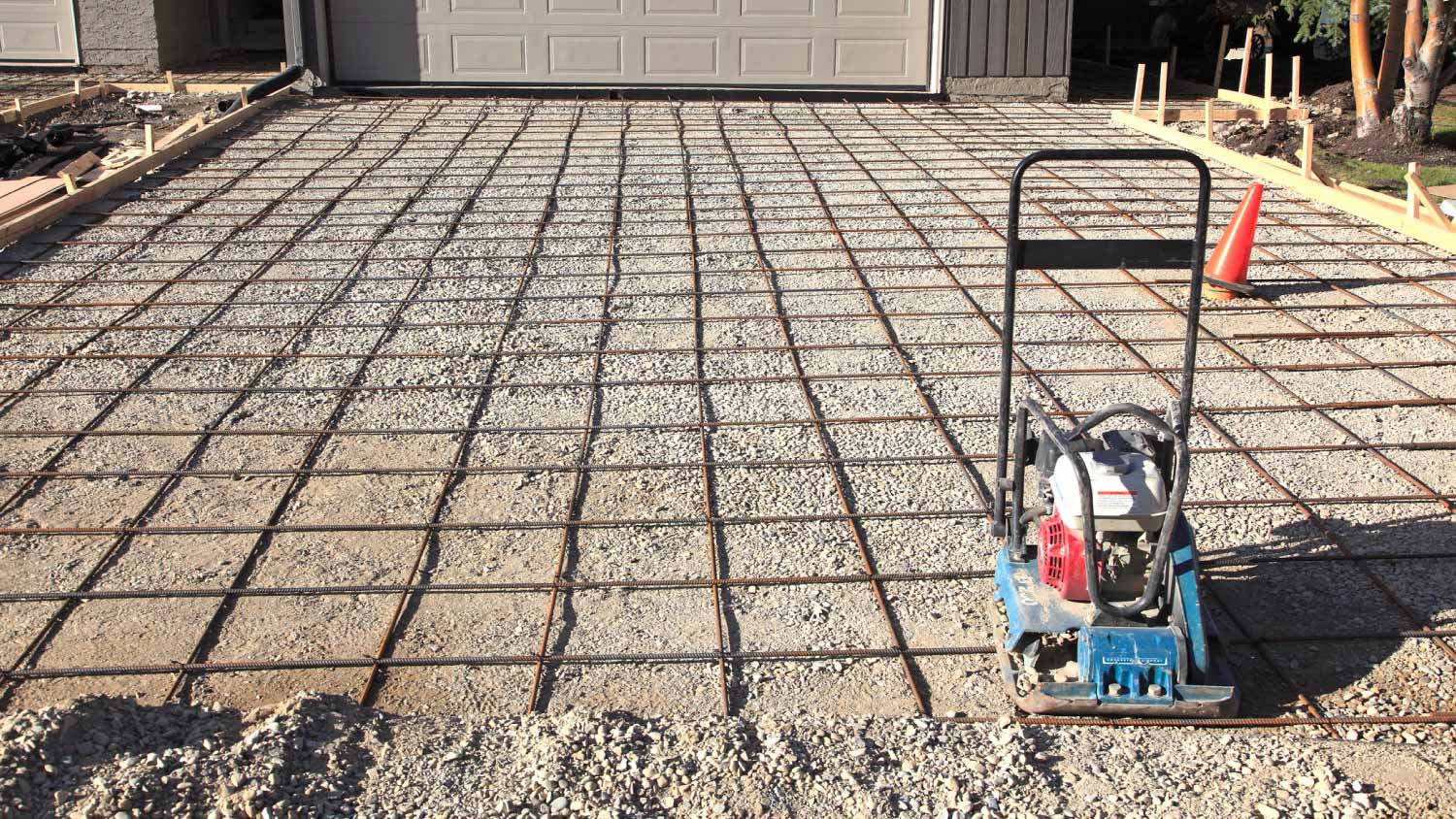 Driveway ready for pouring the concrete