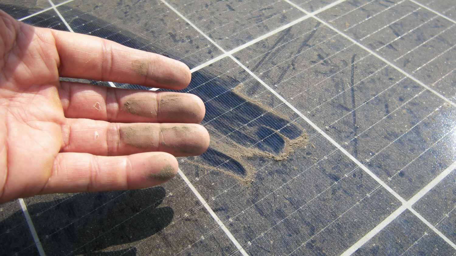 Dusty solar panel