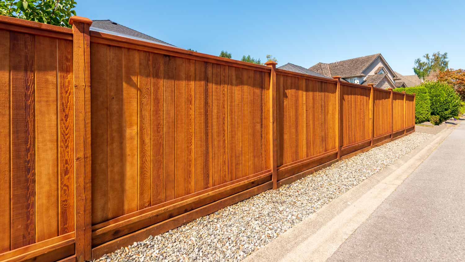 Fence built from wood