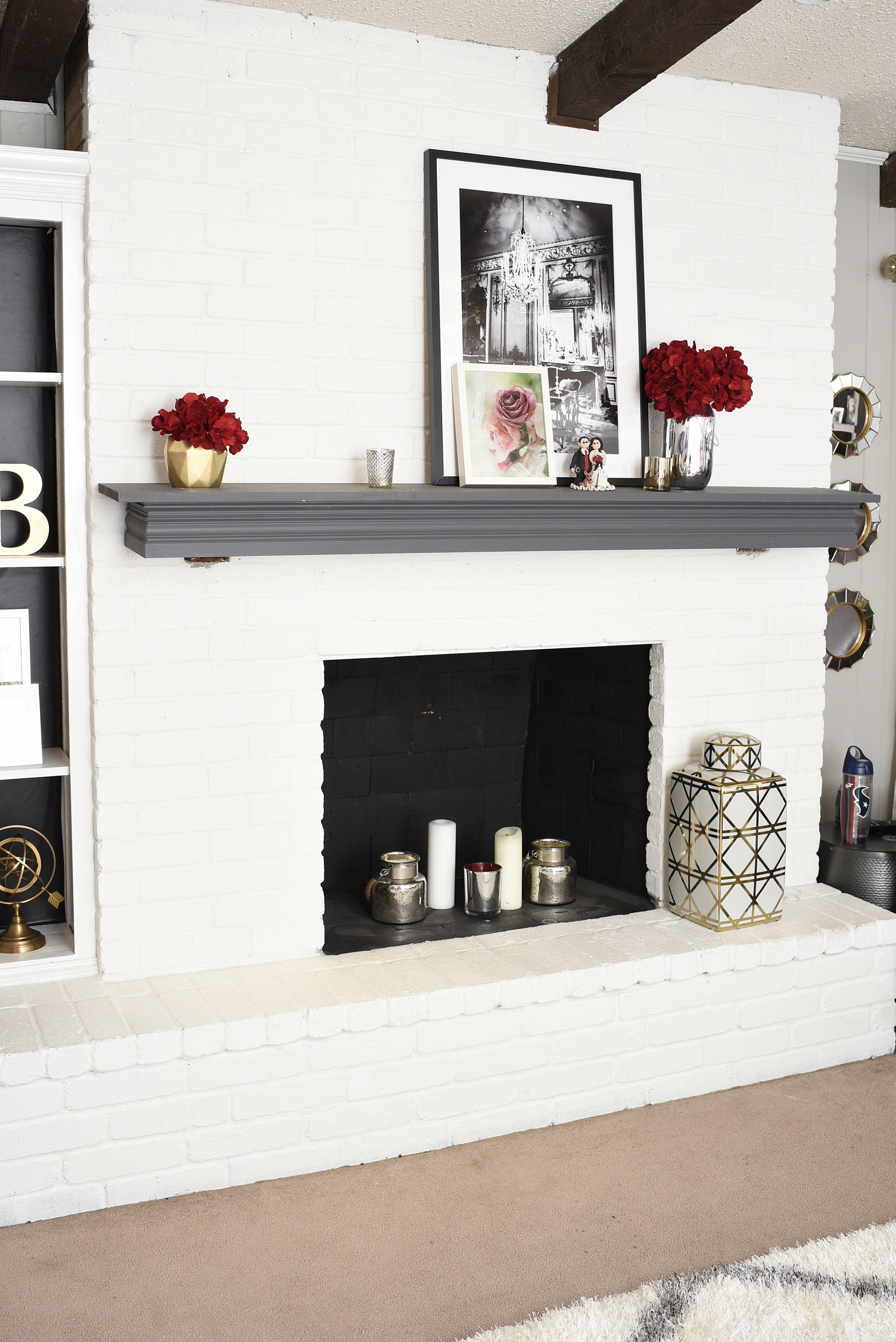 before and after fireplace makeover