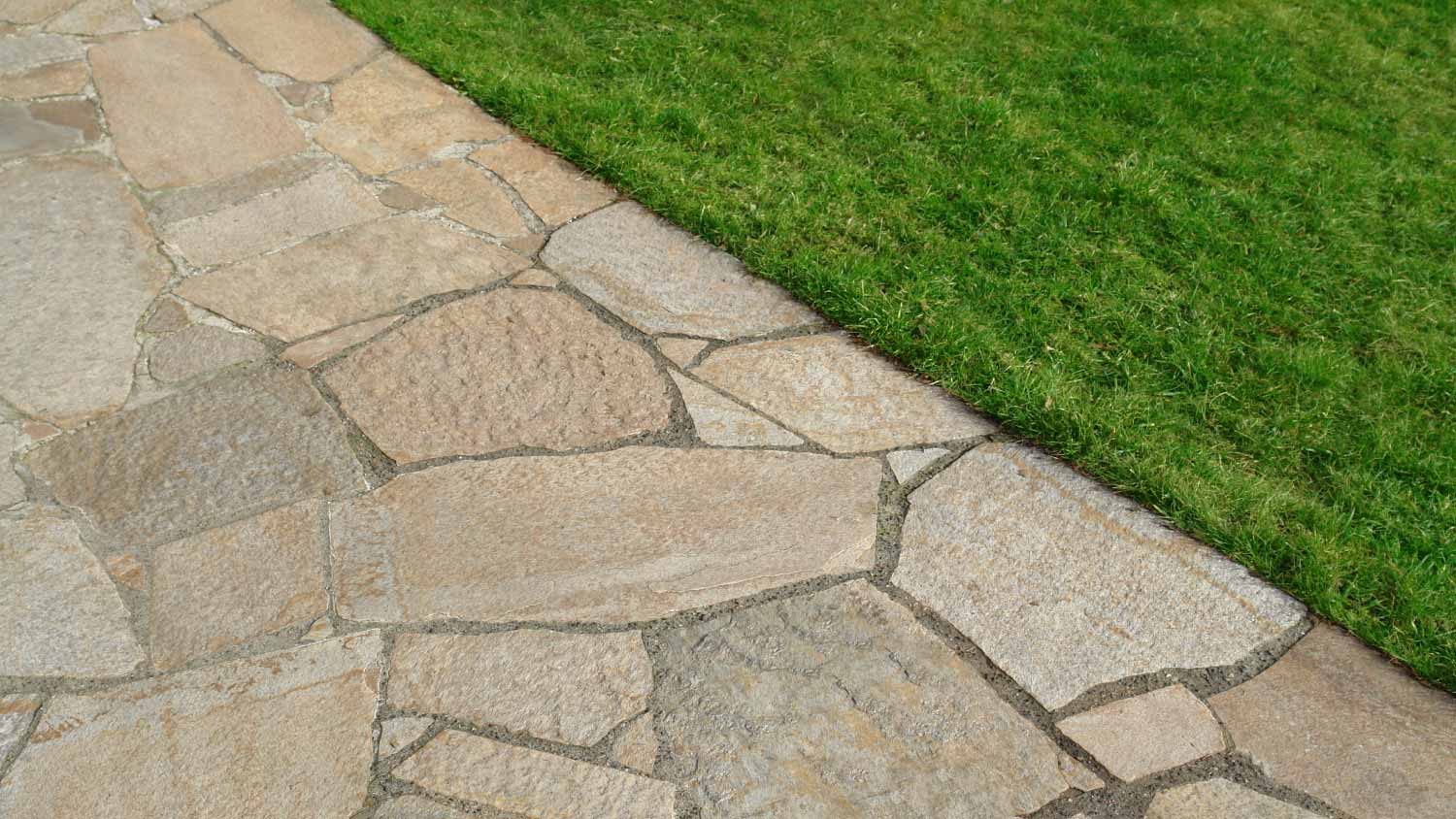 Flagstone pavers and garden