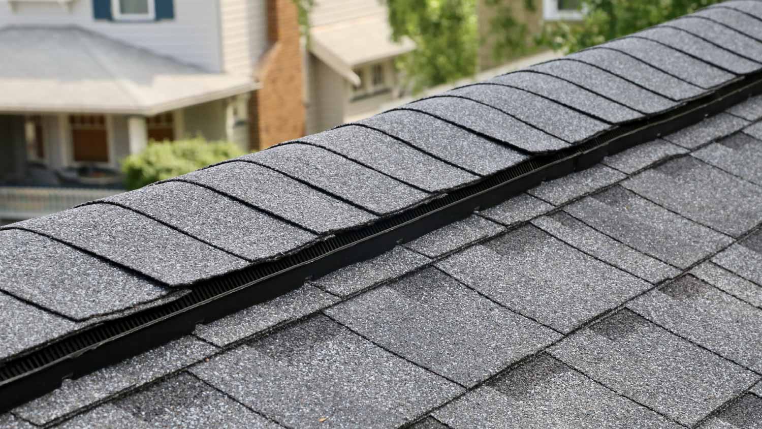 Gray roof shingles