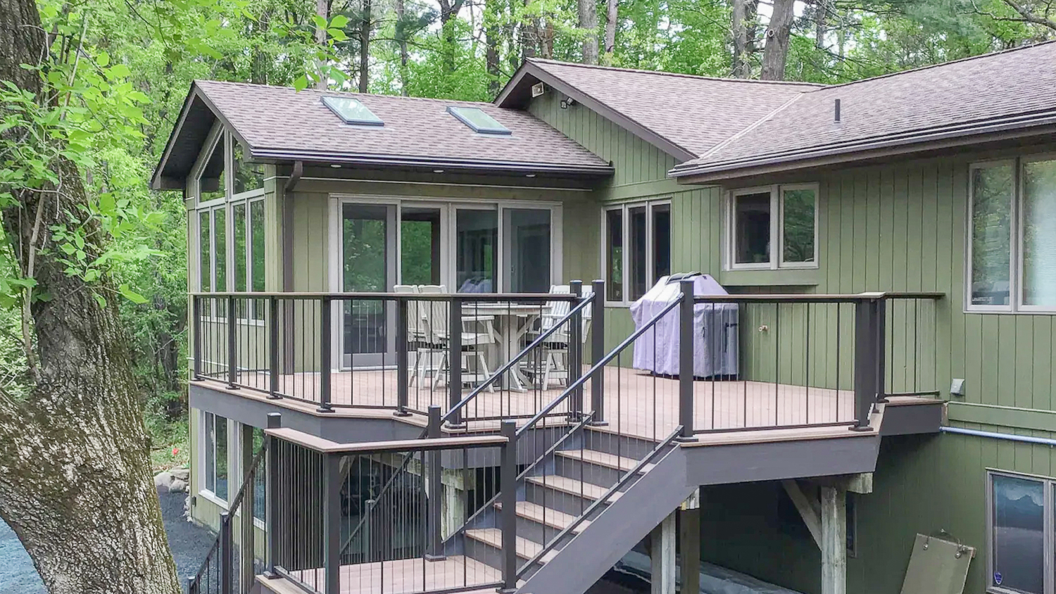 Green house with deck