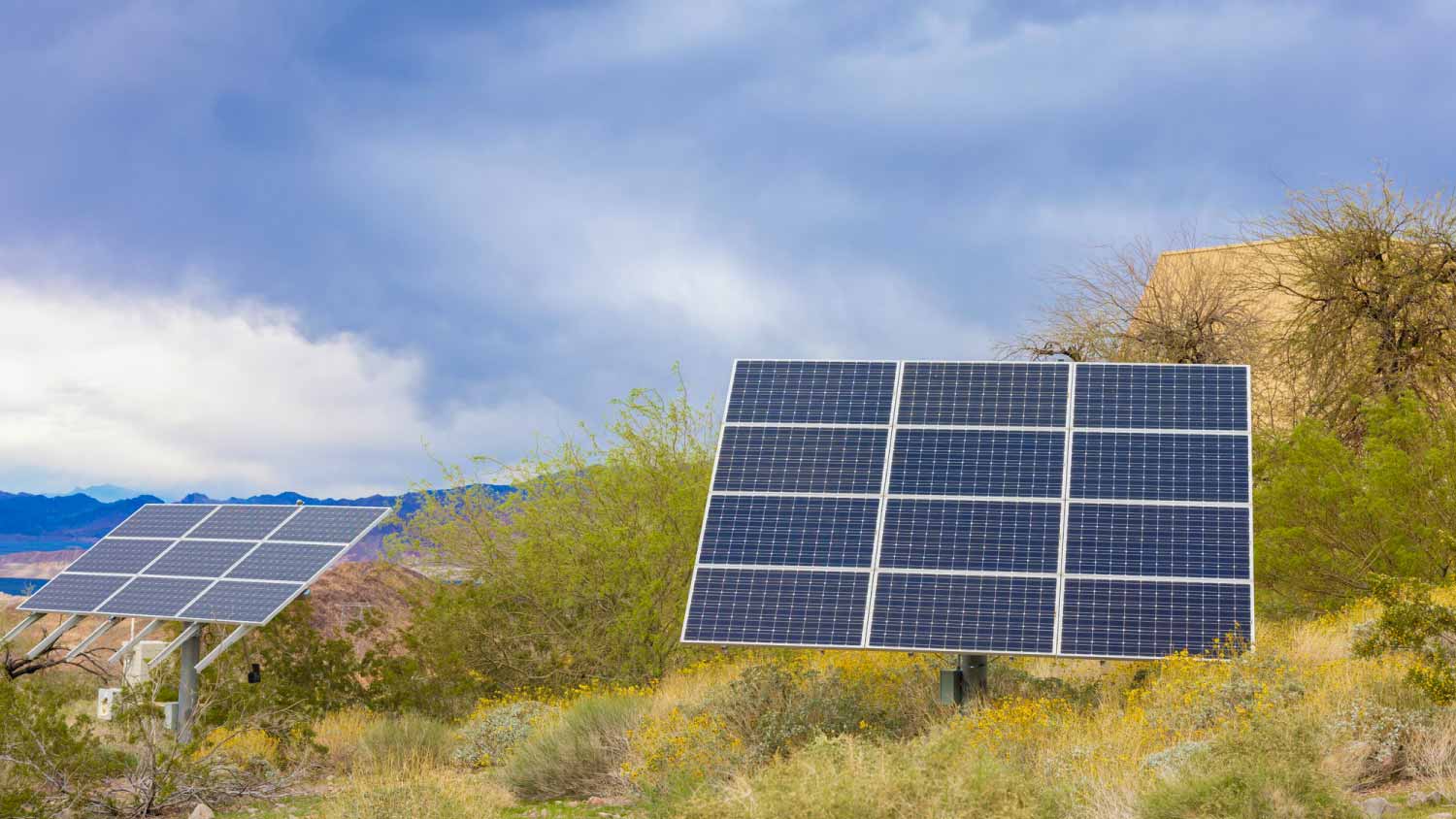 Ground-mounted solar panel