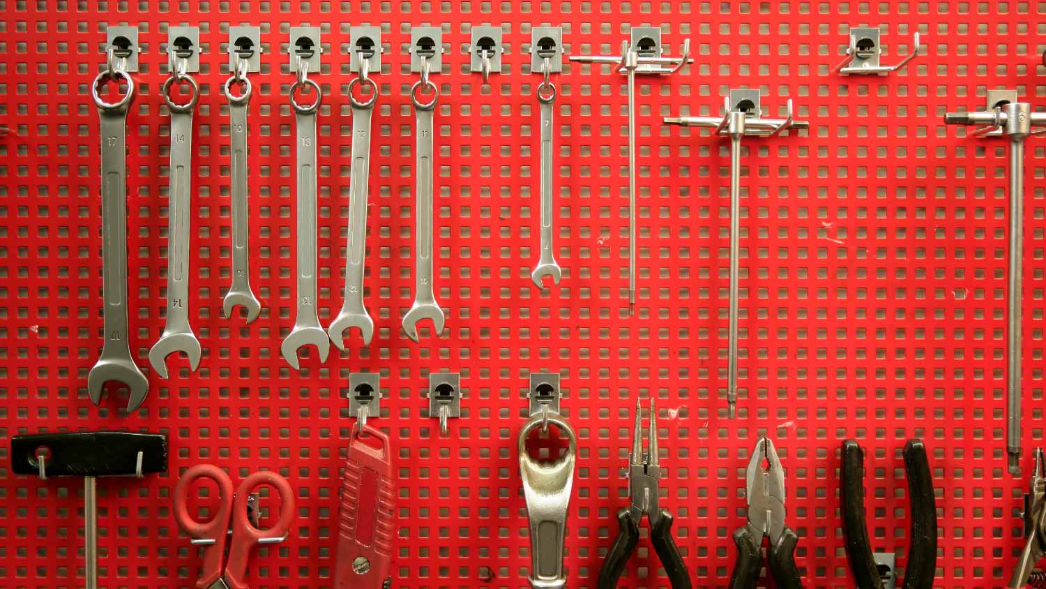 Hand Tools red metal board 