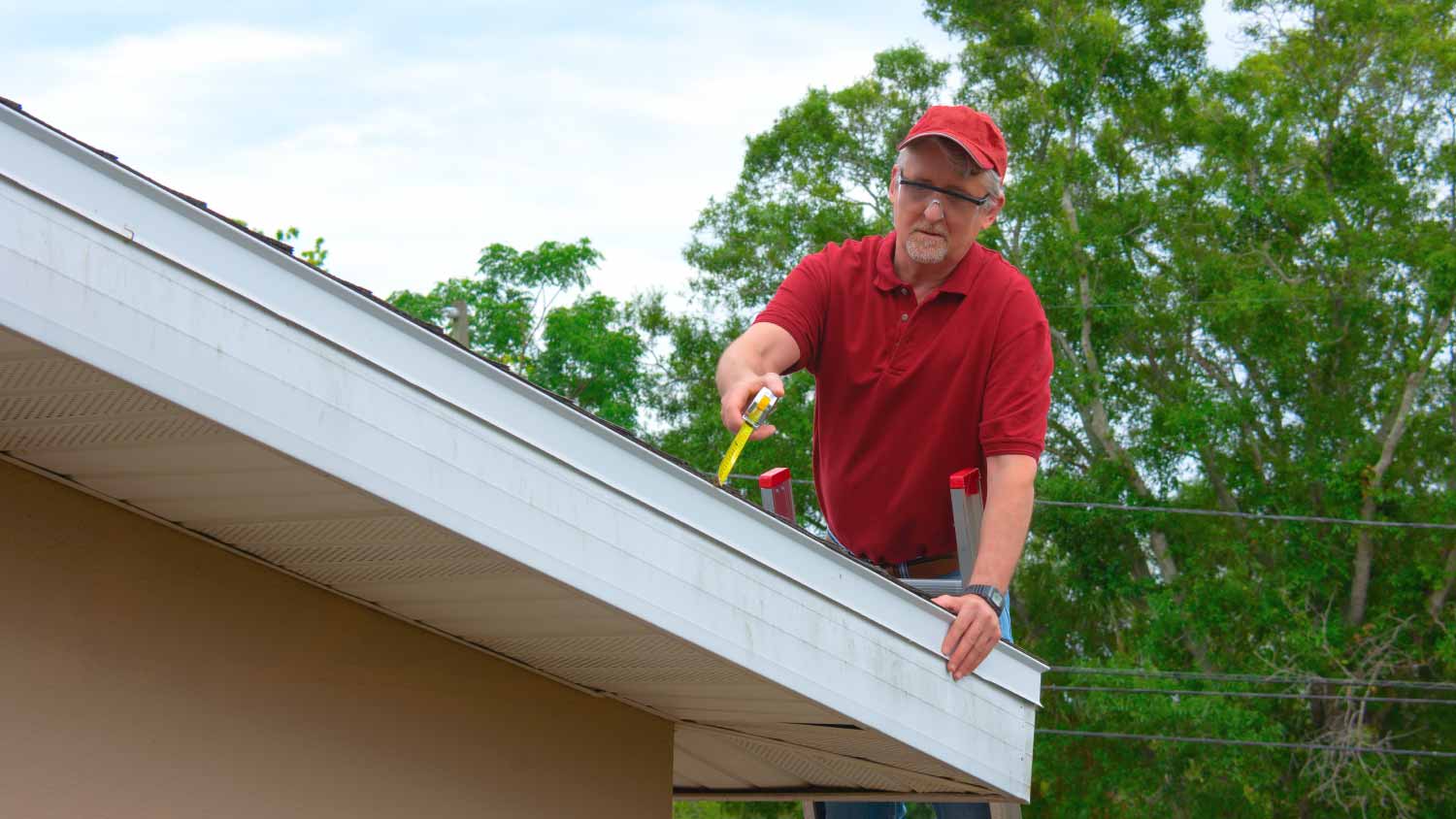 Home inspector checking roof