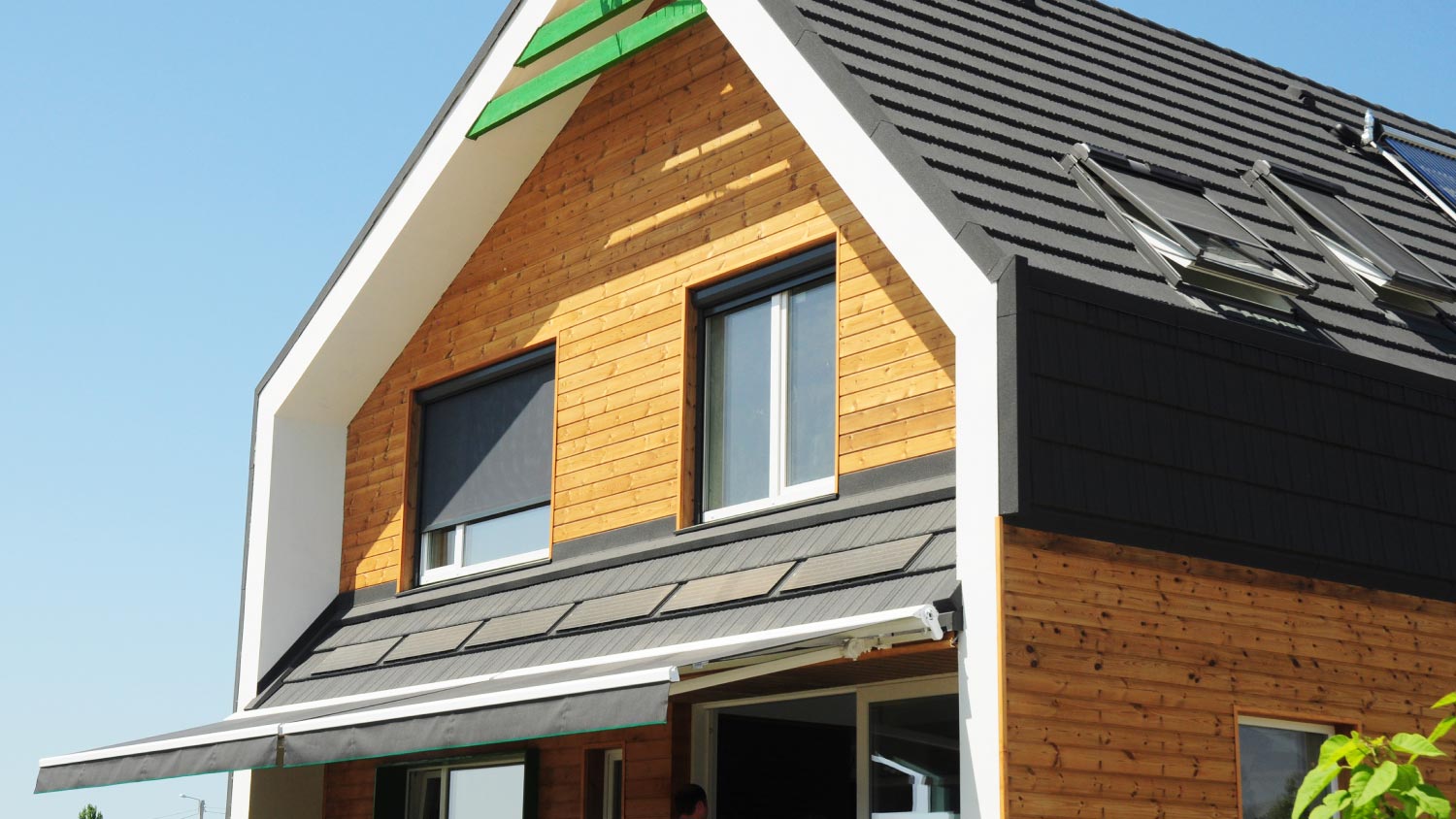 House with solar shades